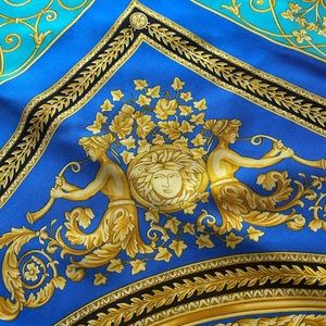 Atelier Versace silk baroque Medusa head scarf